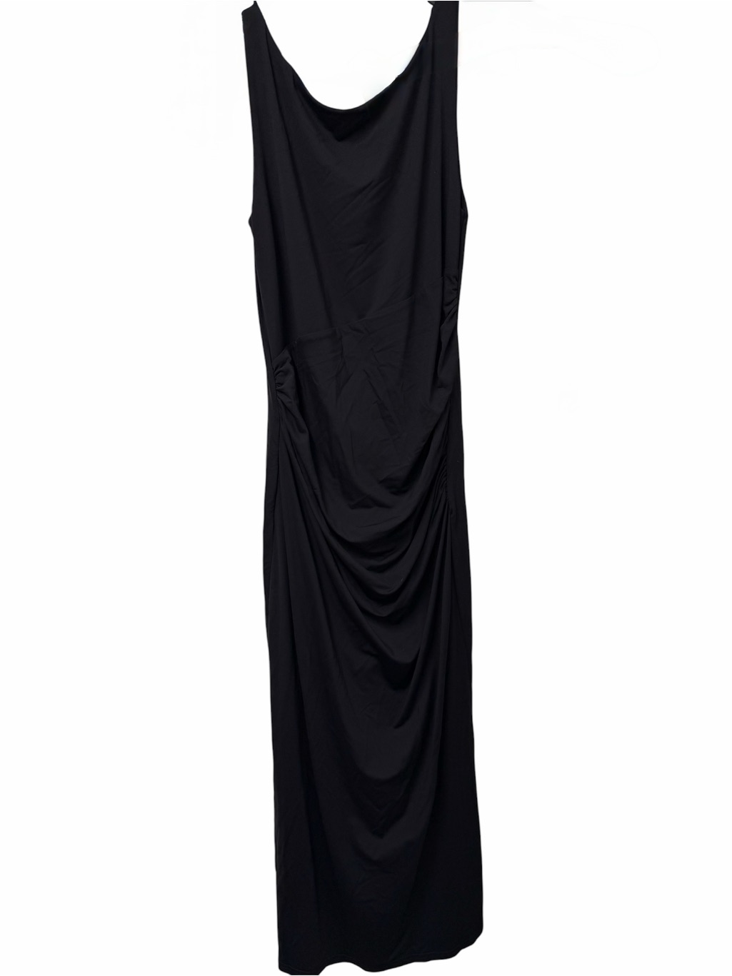Meshki Black Sleeveless Ruched Maxi Dress Size L
